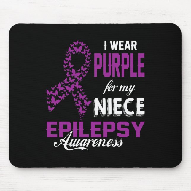 Alfombrilla De Ratón Conciencia Epilepsia Que Uso Púrpura Para Mi Fami  (Frente)