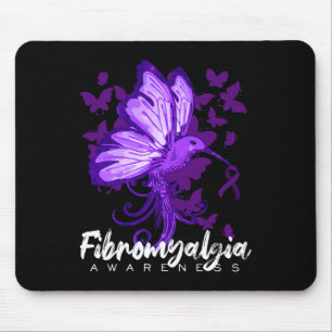 Alfombrilla De Ratón Conciencia Hummingbird Holding Purple Ribbon