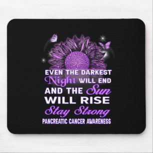 Alfombrilla De Ratón Conciencia pancreática sobre el cáncer Cinta púrpu