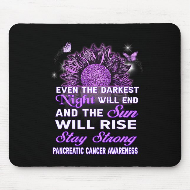 Alfombrilla De Ratón Conciencia pancreática sobre el cáncer Cinta púrpu (Frente)