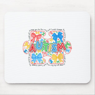 Alfombrilla De Ratón Conciencia sobre autismo Coquette Bow Mujeres Chic
