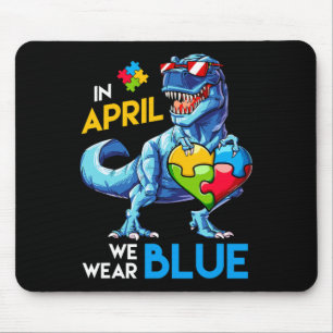 Alfombrilla De Ratón Conciencia sobre autismo Trex Dino Dinosaurio Dino
