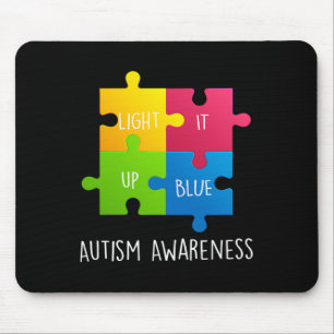 Alfombrilla De Ratón Conciencia sobre el autismo iluminar el azul