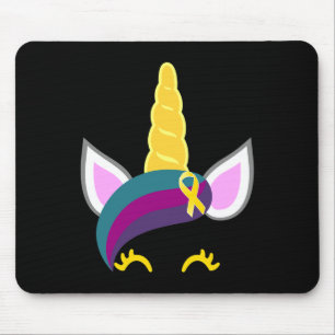 Alfombrilla De Ratón Conciencia sobre el cáncer infantil Cinta amarilla