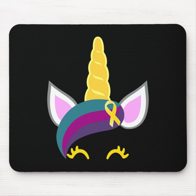 Alfombrilla De Ratón Conciencia sobre el cáncer infantil Cinta amarilla (Frente)