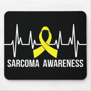 Alfombrilla De Ratón Conciencia sobre el sarcoma - latido amarillo del