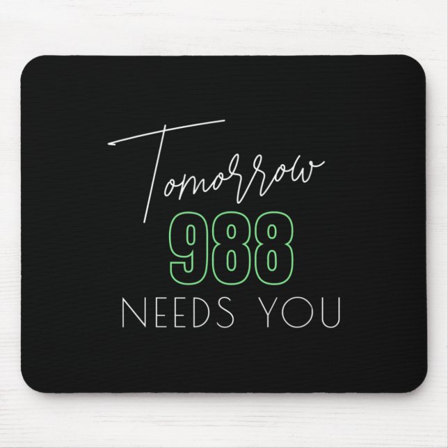 Alfombrilla De Ratón Conciencia sobre el suicidio 988 - Prevención del  (Frente)
