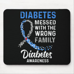 Alfombrilla De Ratón Conciencia sobre la diabetes con la familia equivo
