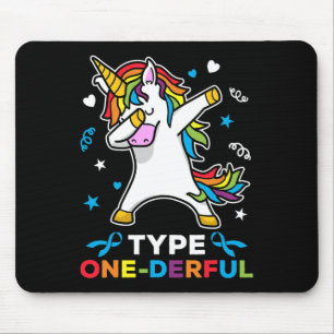 Alfombrilla De Ratón Conciencia sobre la diabetes tipo 1 Unicornio tipo