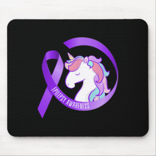 Alfombrilla De Ratón Conciencia sobre la epilepsia divertida Unicorn Ri