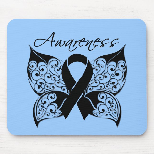 Alfombrilla De Ratón Conciencia sobre la mariposa del tatuaje - Cáncer  (Frente)