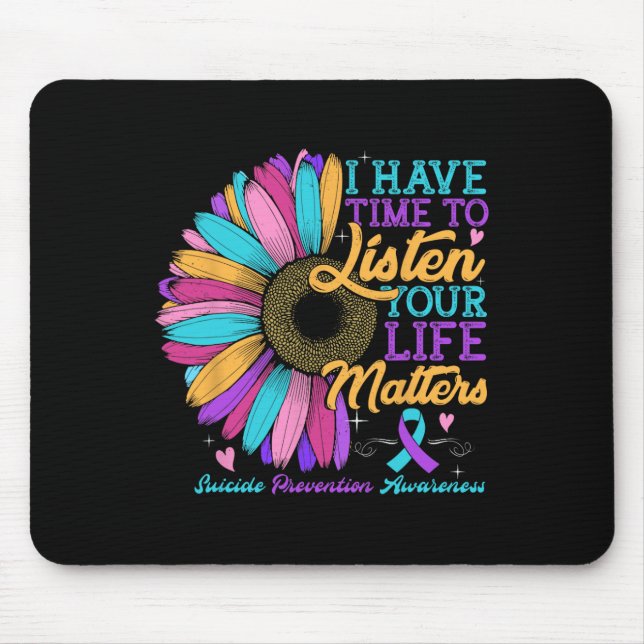 Alfombrilla De Ratón Conciencia sobre la prevención del suicidio Tengo  (Frente)