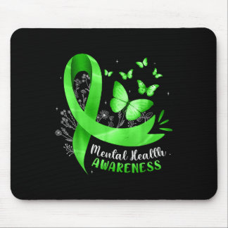 Alfombrilla De Ratón Conciencia sobre la salud mental Mariposa Cinta Ve