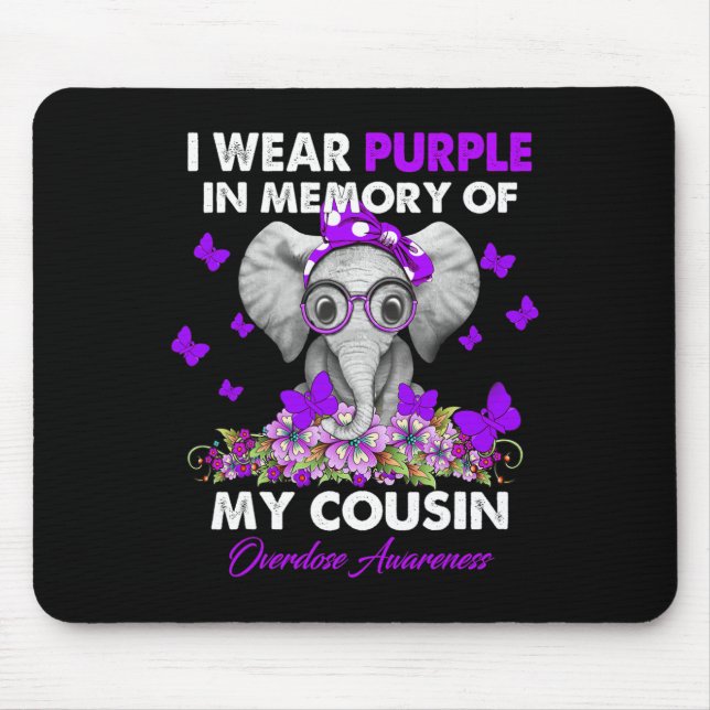 Alfombrilla De Ratón Conciencia Sobre La Sobredosis De Elefantes Que Us (Frente)