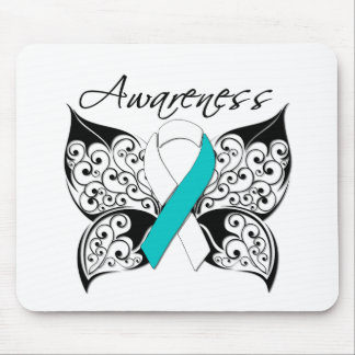Alfombrilla De Ratón Conciencia sobre las mariposas tatuadas - Cáncer c