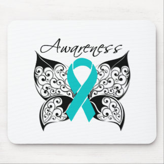 Alfombrilla De Ratón Conciencia sobre las mariposas tatuadas - Cáncer o