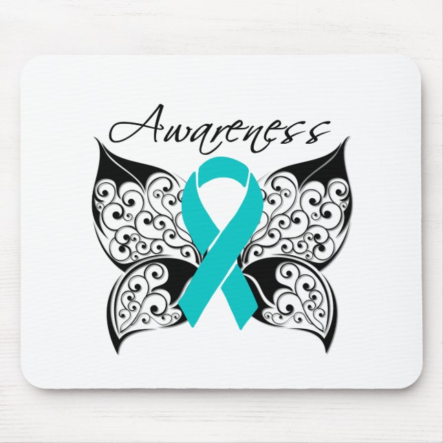 Alfombrilla De Ratón Conciencia sobre las mariposas tatuadas - Cáncer o (Frente)