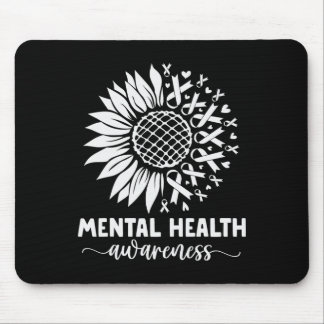 Alfombrilla De Ratón Conciencia sobre Salud Mental Girasol Verde Mujere