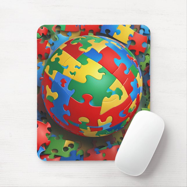 Alfombrilla De Ratón Concienciación sobre autismo - Atención - Mousepad (Con ratón)