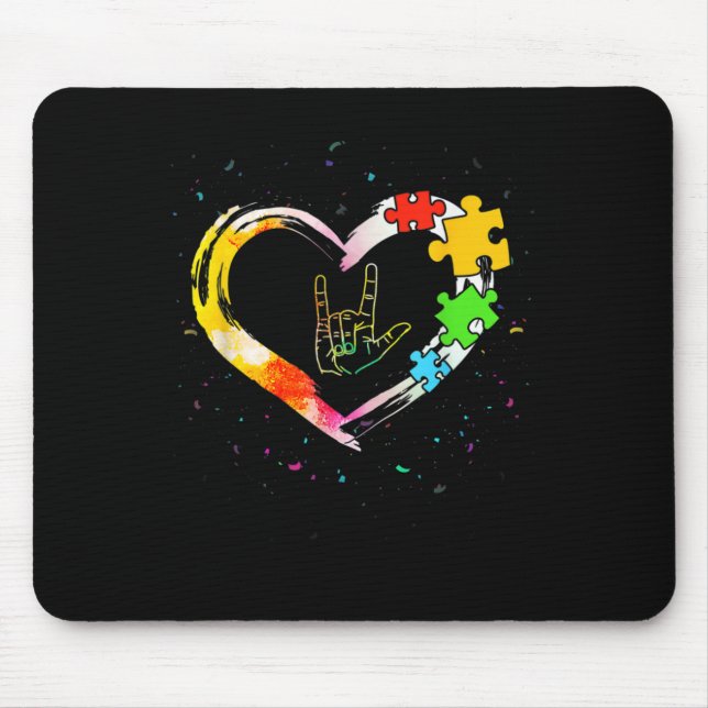 Alfombrilla De Ratón Concienciación sobre autismo Profesor especial y R (Frente)