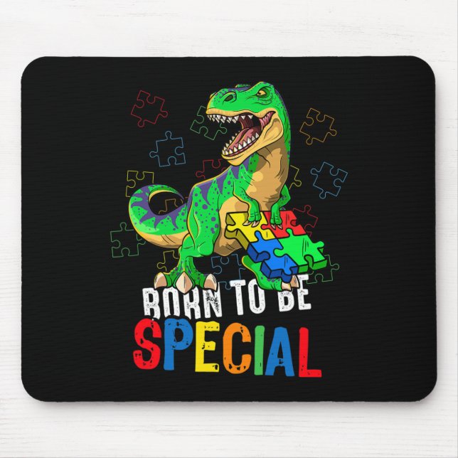 Alfombrilla De Ratón Concienciación sobre el autismo infantil Dino Auti (Frente)