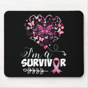 Alfombrilla De Ratón Concienciación sobre el cáncer de mama Mariposa ro