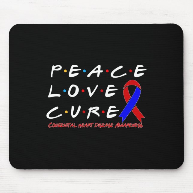 Alfombrilla De Ratón Concienciación sobre enfermedades cardíacas Paz Cu (Frente)