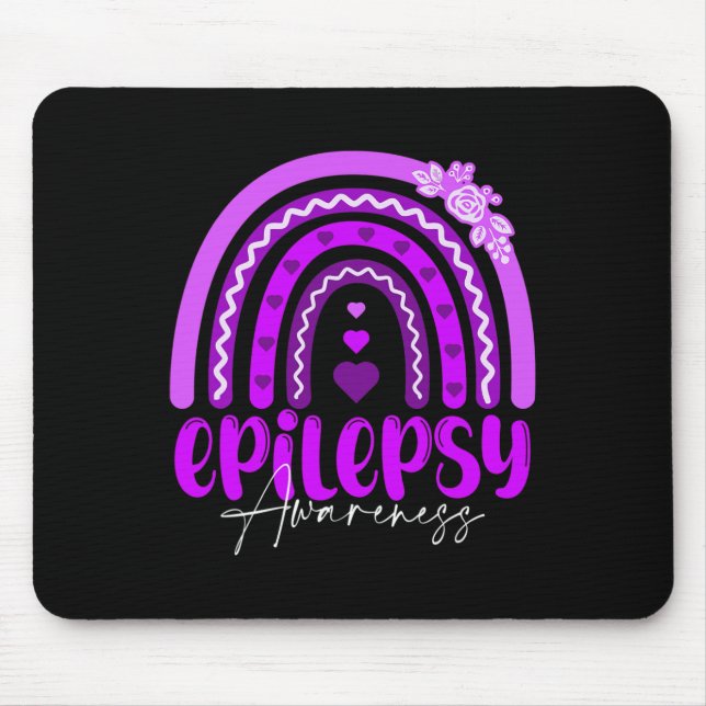 Alfombrilla De Ratón Concienciación sobre la epilepsia-arcoíris Púrpura (Frente)