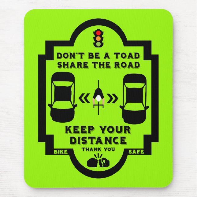 Alfombrilla De Ratón Concienciación sobre la seguridad vial en las bici (Frente)