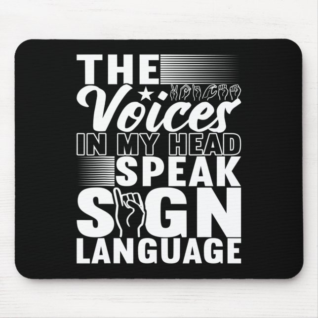 Alfombrilla De Ratón Concienciación sorda sobre el lenguaje de Rótulo e (Frente)