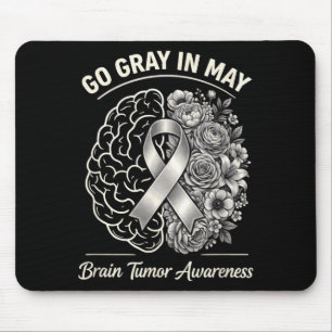 Alfombrilla De Ratón Concientización sobre tumores cerebrales usa gris