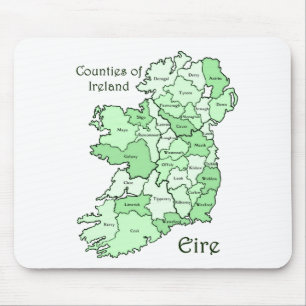 Alfombrilla De Ratón Condados del mapa de Irlanda