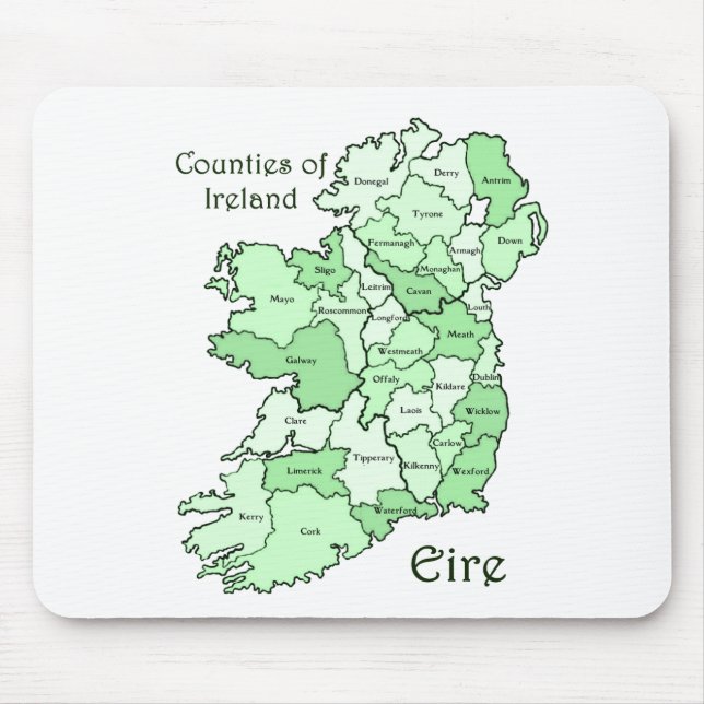 Alfombrilla De Ratón Condados del mapa de Irlanda (Frente)
