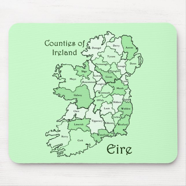 Alfombrilla De Ratón Condados del mapa de Irlanda (Frente)