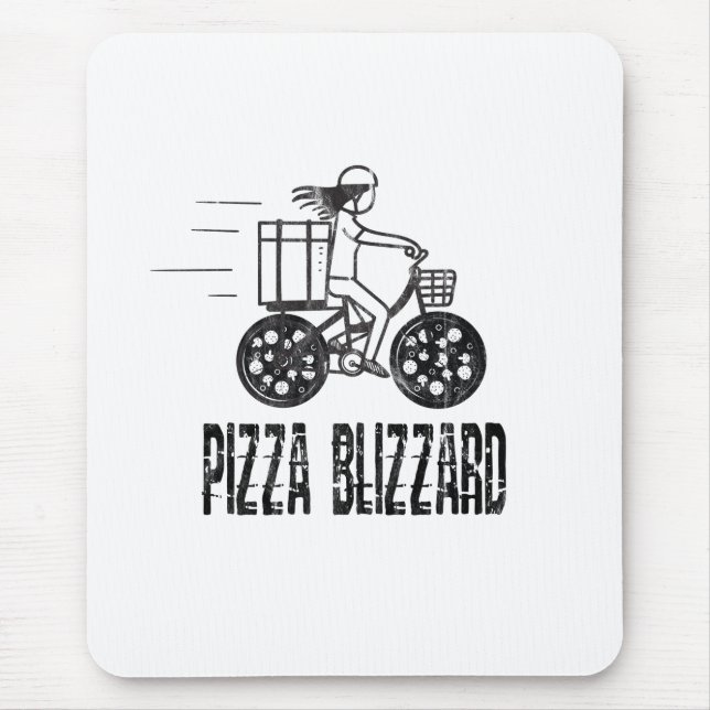 Alfombrilla De Ratón Conductor de Blizzard Bike Courier Pizza (Frente)
