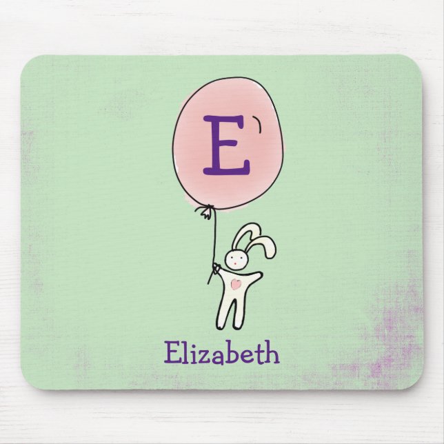 Alfombrilla De Ratón Conejito aguantando un globo (Frente)