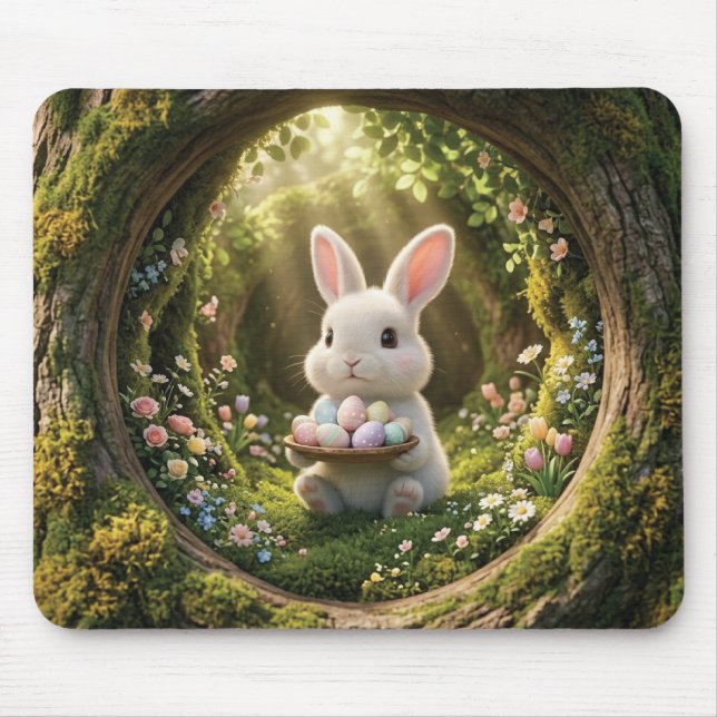 Alfombrilla De Ratón Conejito de Pascua adorable (Frente)