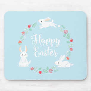 Alfombrilla De Ratón Conejito de pascua floral elegante el   Mousepad