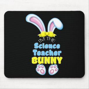 Alfombrilla De Ratón Conejito de Pascua lindo soy el maestro de ciencia