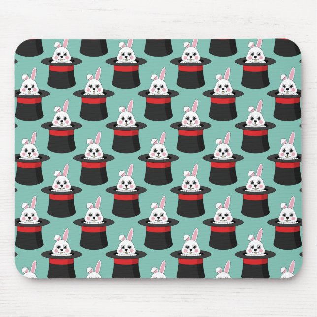 Alfombrilla De Ratón Conejito en el patrón Gorra del asistente (Frente)