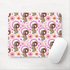 Alfombrilla De Ratón Conejito Espumoso En Naranja Y Pin