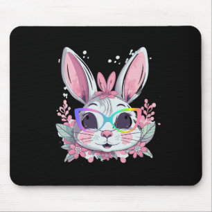Alfombrilla De Ratón Conejito Lindo Conejo Cara Tie Dye Gles Niña Feliz