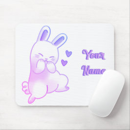 Alfombrilla De Ratón Conejito morado pastel Kawaii lindo gradiente pers