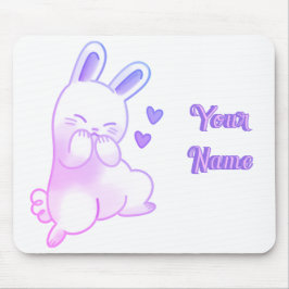 Alfombrilla De Ratón Conejito morado pastel Kawaii lindo gradiente pers