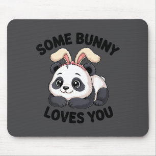 Alfombrilla De Ratón Conejito Panda Adorable Alguien Conejito Te Ama