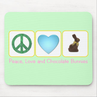 Alfombrilla De Ratón Conejitos del chocolate del amor de la paz