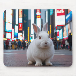 Alfombrilla De Ratón Conejo blanco en Times Square