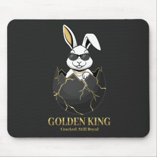 Alfombrilla De Ratón Conejo con gafas geniales, dorado, agrietado, real