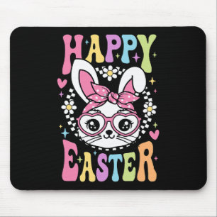 Alfombrilla De Ratón Conejo Conejo Conejo Cutáneo Face Retro Feliz Día 