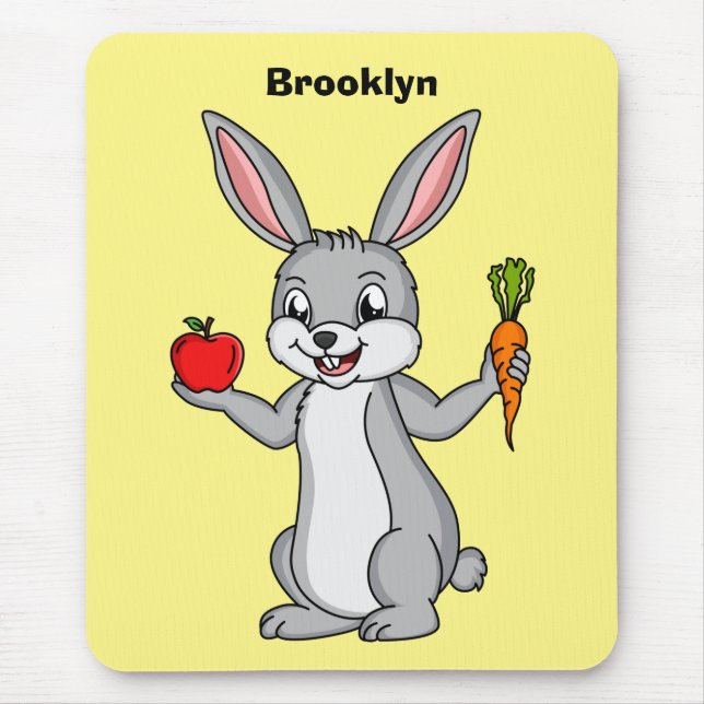 Alfombrilla De Ratón Conejo de conejo con verduras personalizado (Frente)